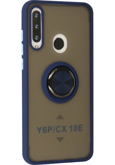 Cosmotex Newface Huawei Y6p Kılıf Montreal Yüzüklü Silikon Kapak - Lacivert