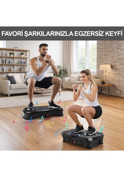 Yüksek Titreşimli Egzersiz Platformu Bluetooth Masaj Aleti Ev Fitness Cihazı Direnç Lastiği Hediye
