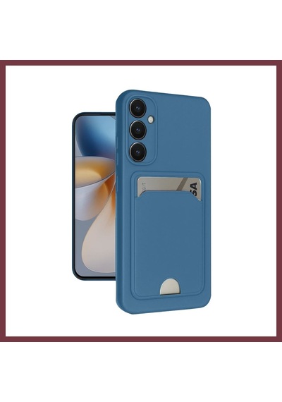 Storeşahin Samsung Uyumlu Galaxy S24 Fe Kılıf Kelvin Kartvizitli Silikon - Mavi Shn0720