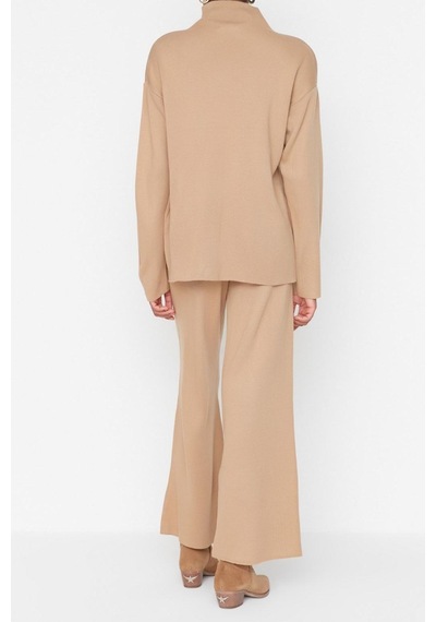 Ersefa Tarz Kadın Modern Moda Normal Bel Geniş Paça Dik Yaka Dik Yaka Tr Camel Ersefa Tarz Kadın Modern Moda Normal Bel Geniş Paça Dik Yaka Dik Yaka Tr Camel