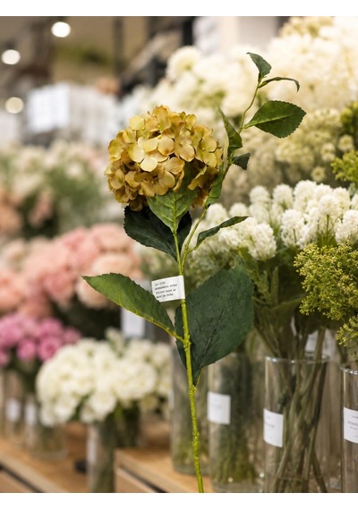 Yapay Çiçek Ortanca Hydrangea Spray Yapraklı, Bej, 31 İnç, 1 Adet, İç Mekan Dekorasyonu İçin Çok Renkli
