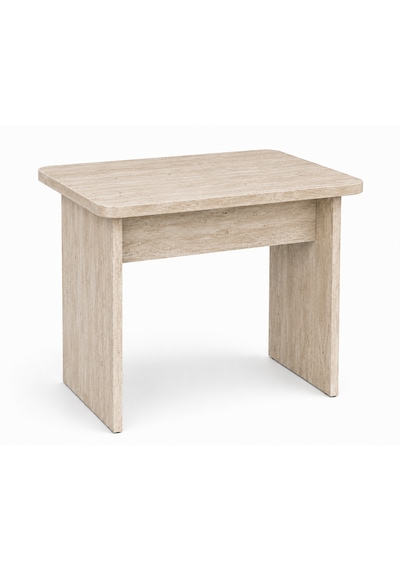 Liva Ofis Sehpası, Orta Sehpa, Ara Sehpa, 60 X 50 Cm Tabla, Yükseklik 45 Cm Traverten