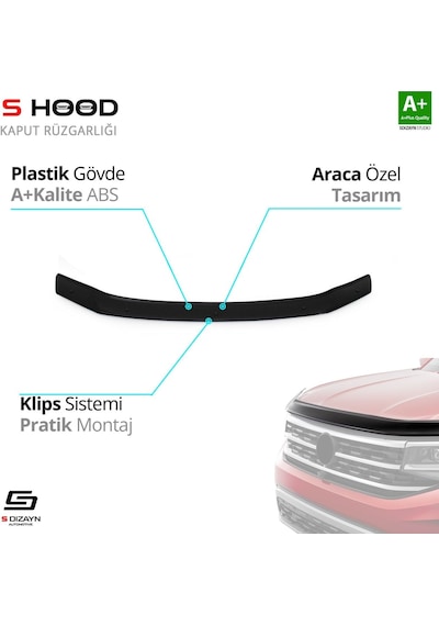 S-dizayn Volkswagen Passat B8 Abs Plastik Kaput Rüzgarlığı 2015 Üzeri A+kalite