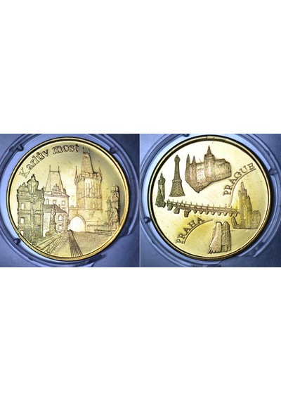 Prag Karl Köprüsü 30 Mm Madalyon. Koruma Kapsülü İçinde Çil Kondisyon.