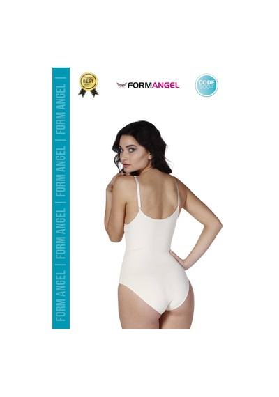 Form Angel Korse Lazer Kesim Seamless İz Göstermeyen Toparlayıcı Kaymayan Çıtçıtlı Slip Body Korse - 1 Adet Bej