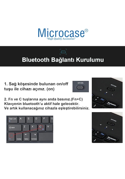 Microcase Tablet Ve Telefonlar İçin Bluetooth Touchpad Klavye Ve Mouse Set Siyah- Al5397 Siyah