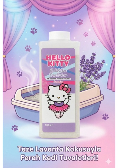 Hello Kitty Cat Litter, Kedi Kumu Deodorizer, Koku Giderici Lavanta Kokulu 500gr