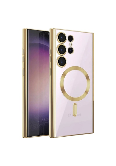 Samsung Galaxy  Uyumlu - S24 Ultra Kılıf Kross Magneticsafe Kapak - Gold