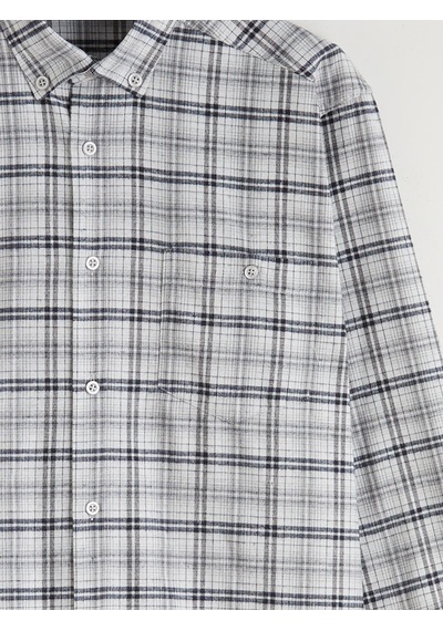 Lcwaıkıkı Classic Gri Regular Fit Uzun Kollu Ekose Gabardin Erkek Gömlek
