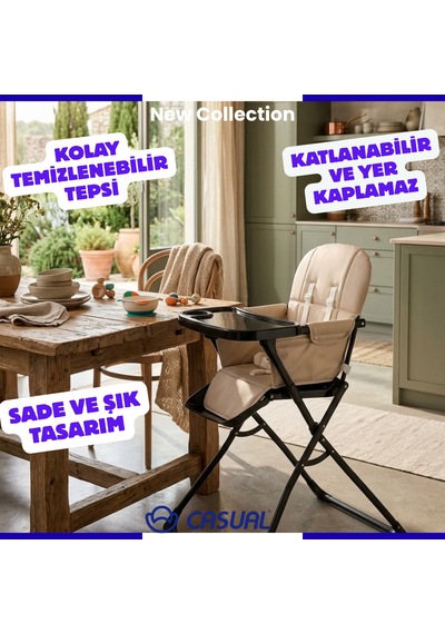 Casual Baressi Pratik Katlanabilir Mama Sandalyesi