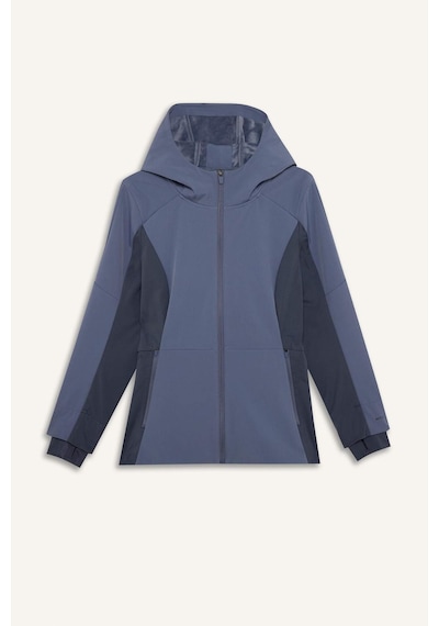 Defacto Su İtici Slım Fıt Kapüşonlu Fermuarlı Softshell Mont G0237ax26spın50 İndigo-ın50
