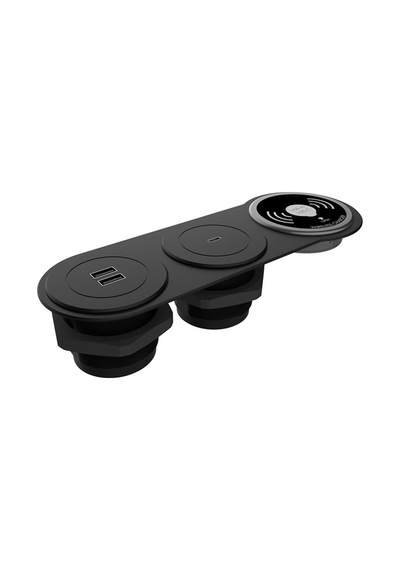 Circular-line Modüler Hızlı Şarj Kutusu Wireless UsbType-C Siyah