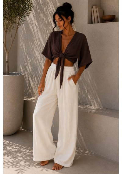 Bbbutikbasic Kadın Müslin Bağlamalı Bolero Bluz Oversize Salaş Yazlık Kimono Hırka My3535 kahverengi Bbbutikbasic Kadın Müslin Bağlamalı Bolero Bluz Oversize Salaş Yazlık Kimono Hırka My3535 kahverengi