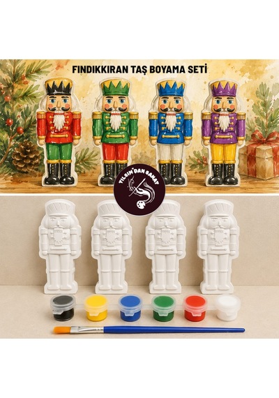 Fındıkkıran Kurşun Asker Taş Boyama Seti 4 Obje + 6 Renk Boya + 1 Fırça + Boyama Sertifikası