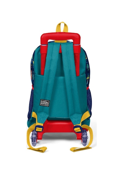 Coral High Kids Lacivert Civit Robot Desenli Üç Bölmeli Işıklı Tekerli Sırt Çantası 23380
