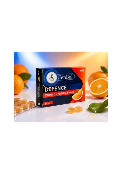 Jenbol Defence Vitamin C + Portakal Aromalı Pastil Ferahlatıcı Pastil 24'lü