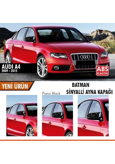 Audi A4 B8 2009-2014 Batman Yarasa Ayna Kapağı Piano Black Abs