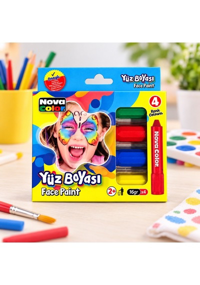 Nova Color Yüz Boyası 4 Lü Set Çok  Renkli