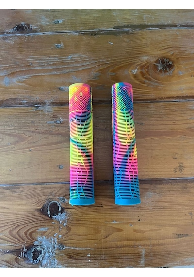165 Mm Bisiklet Silikon Ergonomik Yumuşak Elcik Bmx, Scooter, Dağ Bisikleti Uyumlu Elcik Gökkuşağı