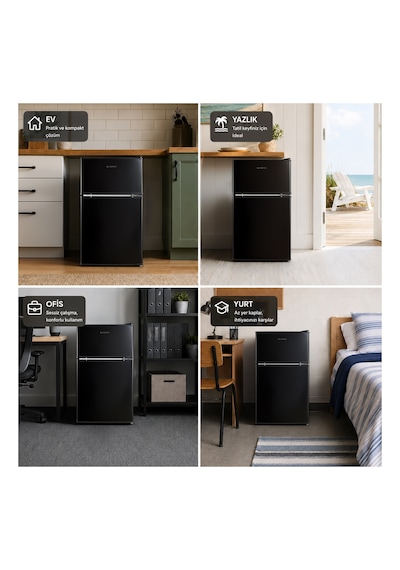 Kumtel HTMF-90EB 87 L Çift Kapılı Mini Buzdolabı