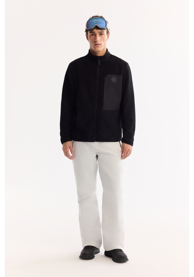 Avva Erkek Siyah Dik Yaka Fermuarlı Soft Touch Polar Regular Fit Sweatshirt A52y1207