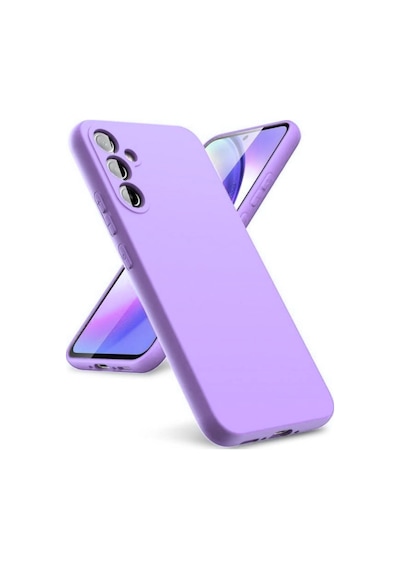 Samsung Galaxy A37 Uyumlu Silikon Kılıf - Pastel Renk Tonu Kamera Korumalı Esnek Kapak - Lila
