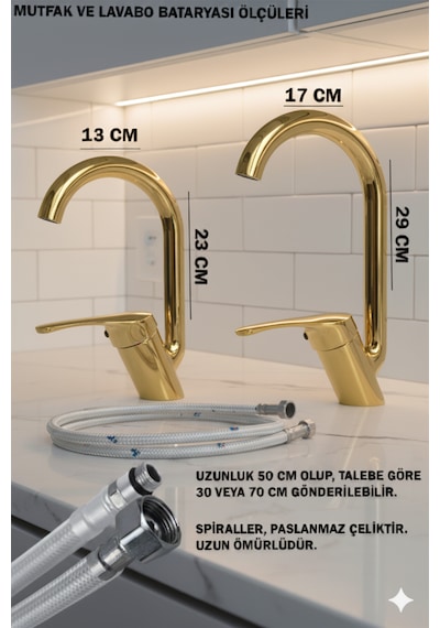 6901 Mutfak Lavabo Banyo Bataryaları Robot Duş Seti Aksesuarlar Siyah Beyaz Gold Krom Renkler Gold