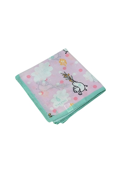 Mim Eşarp Valino Soft Pamuk Çocuk Desenli Eşarp 70x70 Cm Pembe - Lila - Kuş