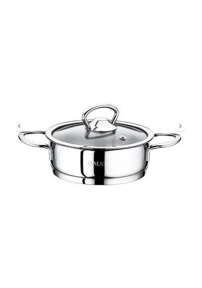 Oms 12x5 Mini Basık Tencere Tek Kulp - Çift Kulp Gri