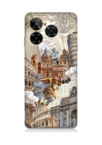 General Mobile Era 50 Uyumlu Rüya Şehri Desenli Silikon Kılıf Çok Renkli