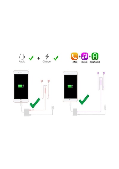 Apple Uyumlu iPhone 8 9 X 11 12 Lightning 3.5Mm Kulaklık Şarj Çoklayıcı 4756P