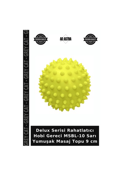 Delux Serisi Rahatlatıcı Hobi Gereci Msbl-10 Sarı Yumuşak Masaj Topu 9 Cm