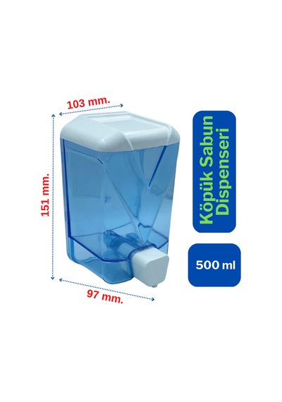 Wespa Plastik Şeffaf Köpük Sabun Dispenseri 500 ml. x 10 Adet