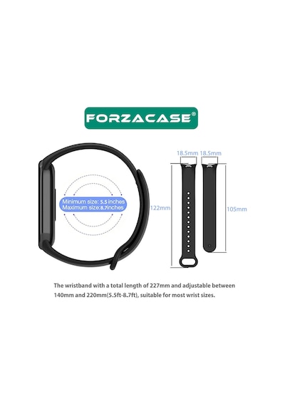 Forzacase Xiaomi Mi Band 9 İçin Silikon Kordon Kayış - Fc176 Yeşil
