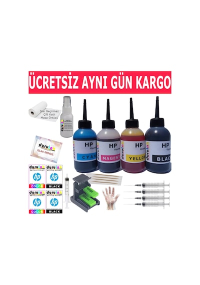 HP F2187 F2188 F2200 (21 22) Kartuş Mürekkep Dolum Seti 4X100 ML R