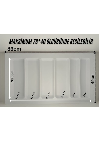 85x49 Cm. Beyaz Kaşıklık Ve Kepçelik 2'li Set 79x41 Cm'e Kadar Kesilebilir - 85x49byz-set Beyaz