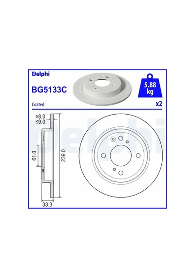 Delphı Bg5133c Arka Fren Diski 42510tzej00 - 2 Adettir