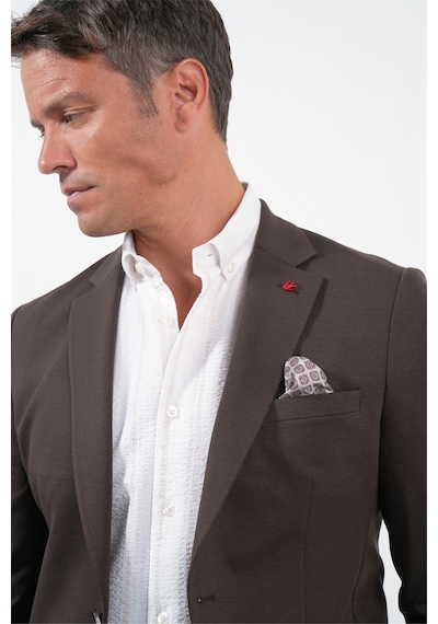 İmza Kahverengi 6 Drop Slim Fit Pamuklu Ceket 1002260126