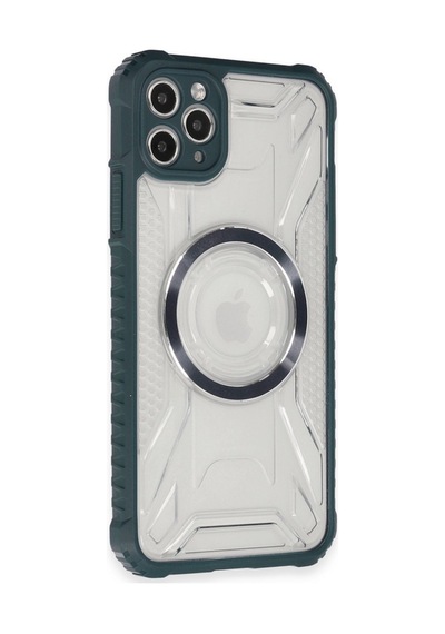 Apple iPhone Uyumlu 11 Pro Max Kılıf Prag Magneticsafe Kapak - Koyu Yeşil Bz8683140585136