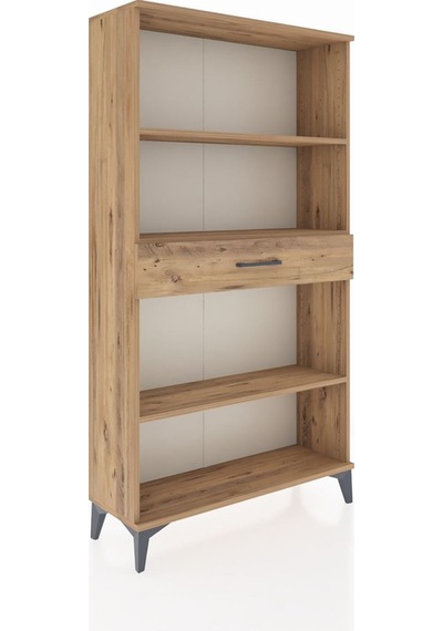 Arges Dolap 3 Raflı Tek Çekmeceli 88x30x163 Çam-çam Çam