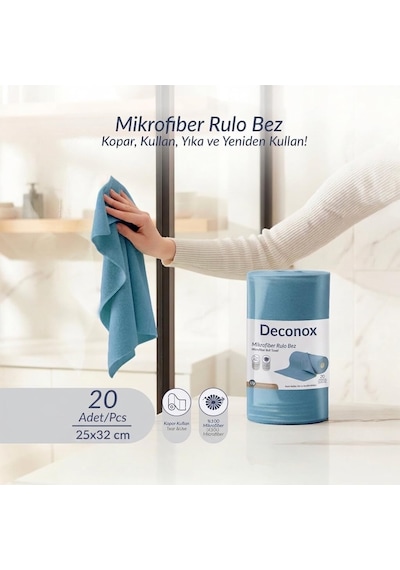 20'li Rulo%100 Mikrofiber Temizlik Bezi - 25x32 Cm Büyük Ebat, Kopar Kullan Çok Amaçlı Yıkanabilir Pratik Temizlik Havlusu Mavi, Beyaz, Bej Ve Pembe Renk Seçenekleriyle Çok Renkli 20'li Rulo%100 Mikrofiber Temizlik Bezi - 25x32 Cm Büyük Ebat, Kopar Kullan Çok Amaçlı Yıkanabilir Pratik Temizlik Havlusu Mavi, Beyaz, Bej Ve Pembe Renk Seçenekleriyle Çok Renkli