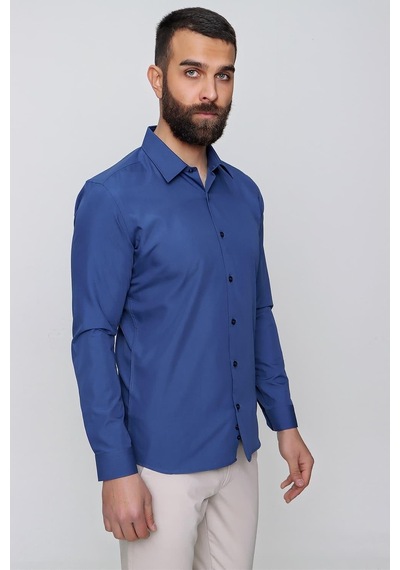 Efor Gk 636 İndigo Klasik Gömlek Indigo