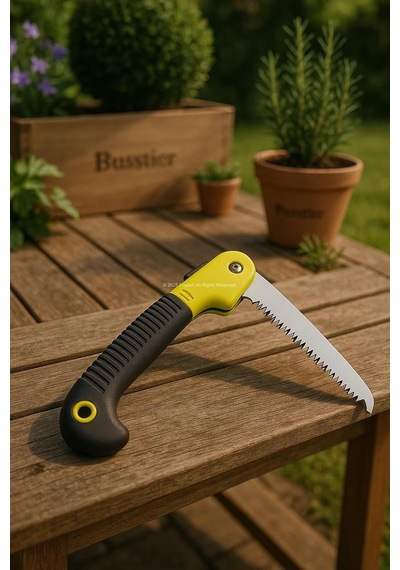 Ayrex Busstier Katlanır Budama Testeresi, 18 Cm Paslanmaz Çelik Bıçak, 23 Cm Kaymaz Ergonomik Sap, Güvenlik Kilitli