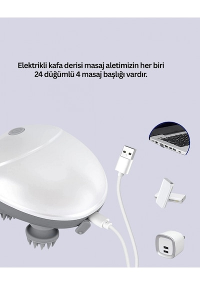 Kablosuz Kafa Ve Vücut Masaj Aleti Taşınabilir Tasarım