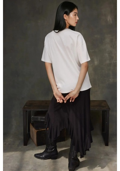 Hiccup Kadın %100 Pamuk Bisiklet Yaka Oversize Beyaz Baskılı T-shirt Sarı Hiccup Kadın %100 Pamuk Bisiklet Yaka Oversize Beyaz Baskılı T-shirt Sarı