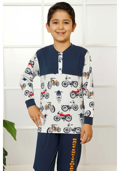 Alimer İndigo Erkek Çocuk Uzun Kollu Pijama Takımı EDY5161UK-İ İndigo