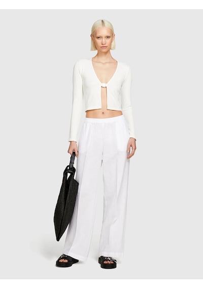 Sisley %100 Keten Beli Lastikli Önü Pileli Geniş Paça Pantolon Kadın Beyaz Pantolon - 325p4aghlf03u Sisley %100 Keten Beli Lastikli Önü Pileli Geniş Paça Pantolon Kadın Beyaz Pantolon - 325p4aghlf03u