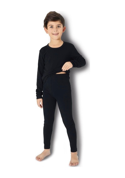 Jiber 904 Unisex Çocuk Likralı Termal İçlik Sıcak Tutan Terletmez Tayt Alt Siyah