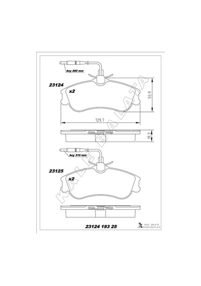 Kale-balata Ön Balata Partner-berlıngo 07/96 Xsara 04/97 P306 05/93-05/01 Fişli 23124-a00-00-kd13 1611335080 4251.54 4251.55 4254.85