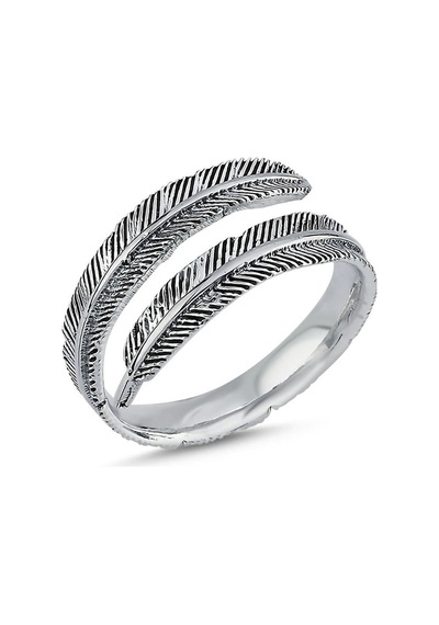 Eyelashes Silver 925 Ayar Gümüş Yaprak Desenli  Ayarlanabilir Yüzük
